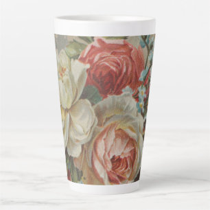 Caneca De Café Latte Dá-me o teu coração Antique Cottagecore Dia dos Na