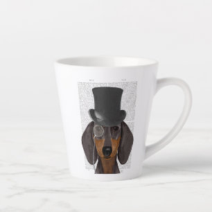 Caneca De Café Latte Dachshund, Chapéu Formal e Chapéu