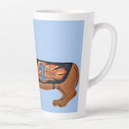 Caneca De Café Latte Dachshund in Racing Jacket Mug