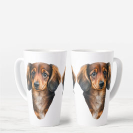 Caneca De Café Latte Dachshund Puppy Portraje Doxie Dog