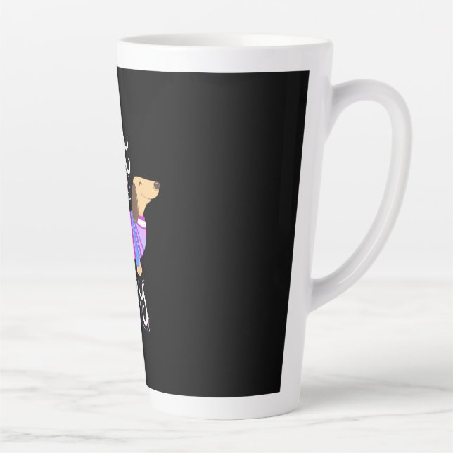 Caneca De Café Latte Dachshund Short E Sassy (Direita)