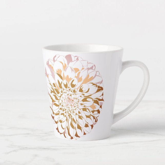 Caneca De Café Latte Dahlia floral cup (Direita)