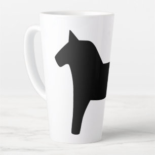 Caneca De Café Latte Dala Horse Black Latte Mug