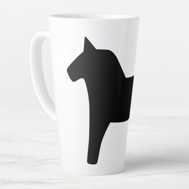 Caneca De Café Latte Dala Horse Black Latte Mug (Ângulo esquerdo)