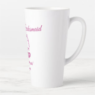 Caneca De Café Latte Damas de honra do acampamento rosa adicionar nome