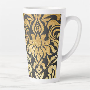 Caneca De Café Latte Damasco Dourado (diário correspondente disponível)
