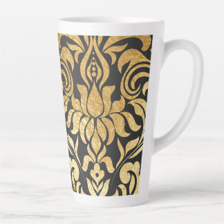 Caneca De Café Latte Damasco Dourado (diário correspondente disponível)