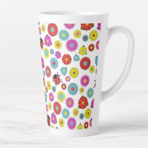 Caneca De Café Latte Damibugs no Jardim entre as Flores