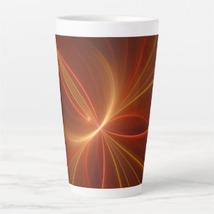 Caneca De Café Latte Dançar Com A Arte Fractal Moderna Abstrato