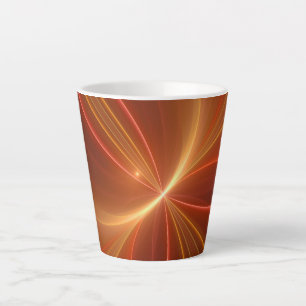Caneca De Café Latte Dançar Com A Arte Fractal Moderna Abstrato
