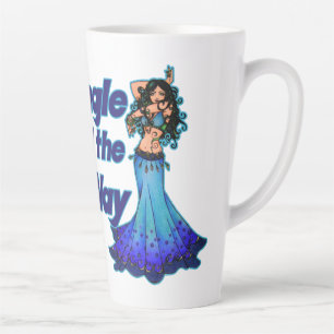 Caneca De Café Latte Dançarina de barriga azul