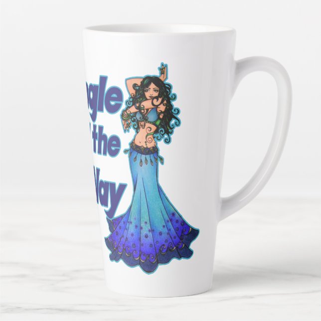Caneca De Café Latte Dançarina de barriga azul (Direita)