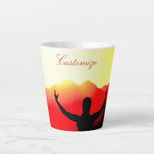 Caneca De Café Latte Dançarino Saudando o Furo do Sol