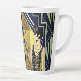 Caneca De Café Latte Dançarinos negros da década de 1920 Dourados