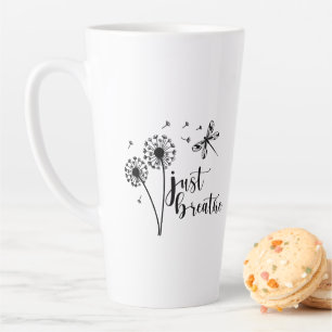 Caneca De Café Latte Dandelion Dragonfly Apenas Respira
