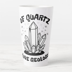 Caneca De Café Latte De Quartz Eu Adoro Geologia Balck E Branca