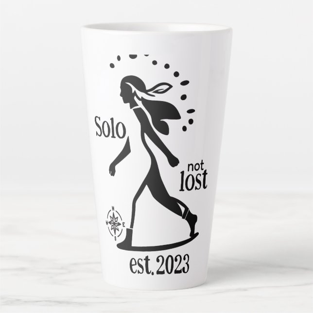 Caneca De Café Latte Declaração do Viajante Solo Confidente  (Frente)