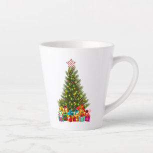 Caneca De Café Latte Decoração brilhante da Estrela de Árvore de Natal