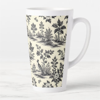 Caneca De Café Latte Decorative French toile pattern