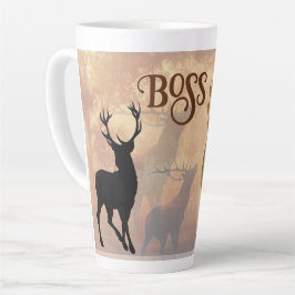 Caneca De Café Latte Deer Hunter Antlers Nome Modelo Mug
