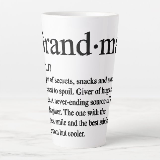 Caneca De Café Latte Definição de Avó Engraçada (Frente)