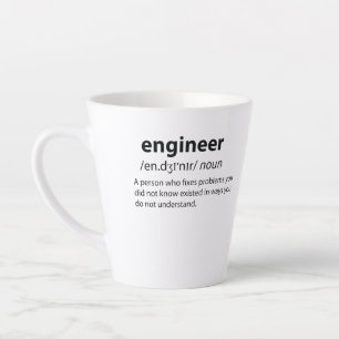 Caneca De Café Latte Definição de Dicionário Funny do engenheiro