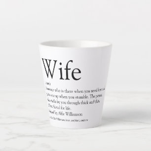 Caneca De Café Latte Definição de Melhor Esposa do Mundo em Preto e Bra