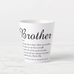 Caneca De Café Latte Definição de Melhor Irmão Divertida e Elegante 