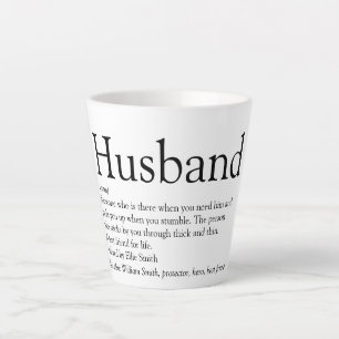 Caneca De Café Latte Definição de Melhor Marido do Mundo Divertido