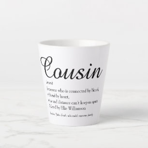 Caneca De Café Latte Definição de Primo de Script Branco e Preto Eleg