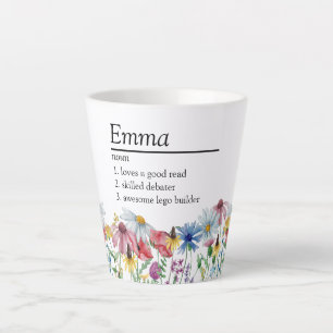 Caneca De Café Latte Definição do Nome País Fronteira de Flores Silvest