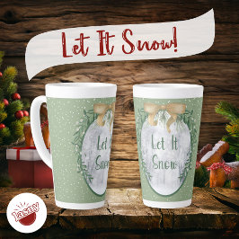 Caneca De Café Latte Deixe-o nevar nas festas de Natal
