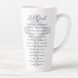 Caneca De Café Latte Deixem que Deus faça inspiração na escritura