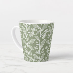 Caneca De Café Latte Delicada Reverie Botânica L6f Grandes Plantas Bran