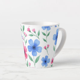 Caneca De Café Latte Delícia de Flor de Água de Rosa