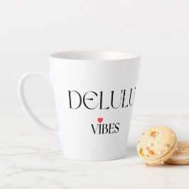 Caneca De Café Latte Delulu Vibes, Funny Aesthetic Quote Gift