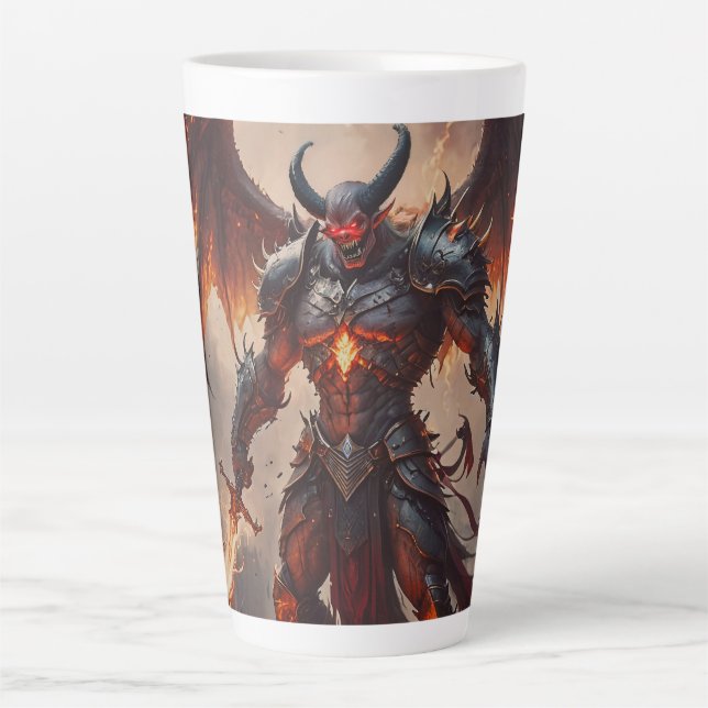 Caneca De Café Latte Demônio da Fieria Mítica (Frente)