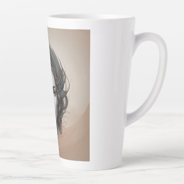 Caneca De Café Latte dentro out vivid girl (Direita)
