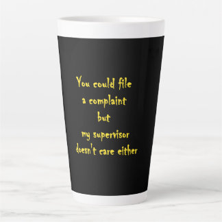 Caneca De Café Latte Departamento de Reclamações Engraçadas Apatia