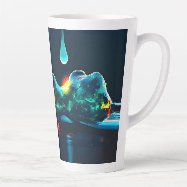 Caneca De Café Latte Depressão Líquida Brilhante (Direita)