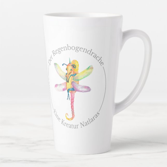 Caneca De Café Latte Der Regenbogendrache - Eine Kreatur Natlaras (Direita)