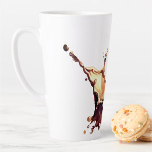 Caneca De Café Latte Derramamento de Café
