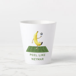 Caneca De Café Latte Descasque Como um Campeão Banana de Futebol Engraç