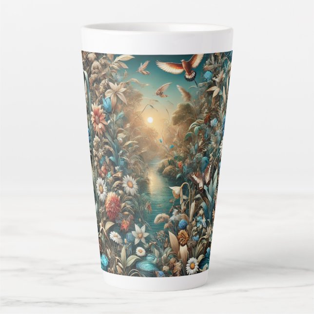Caneca De Café Latte Descubra o encantamento em cada passo (Frente)