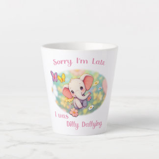 Caneca De Café Latte Desculpe o Elefante Atrasado Design