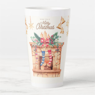Caneca De Café Latte Desejamos-lhe um Feliz Natal
