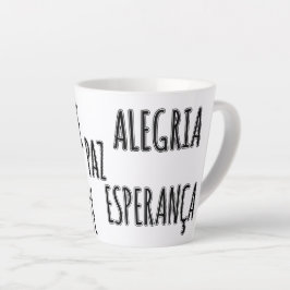 Caneca De Café Latte Desejos de Natal - Amor Fé Esperança