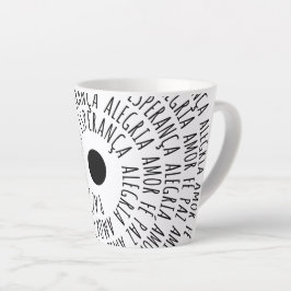Caneca De Café Latte Desejos de Natal - Amor Fé Esperança