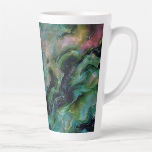 Caneca De Café Latte Desenho abstrato das cores vibrantes giratórias