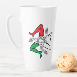 Caneca De Café Latte Desenho da Medusa Trinacria Siciliana